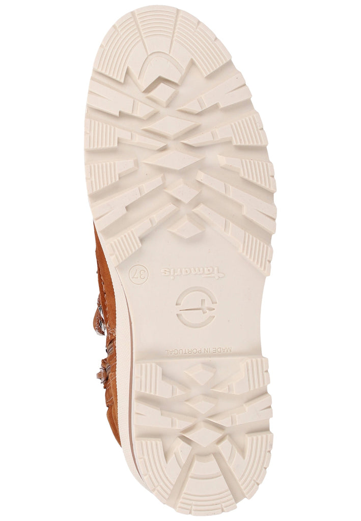 Tamaris Stiefelette Veloursleder Cognac Warmfutter - surf4shoes