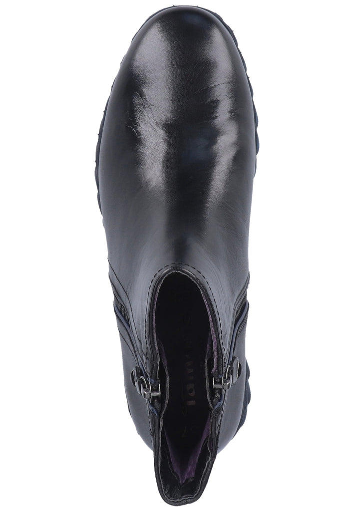Tamaris Stiefelette Leder Schwarz/Blau Warmfutter - surf4shoes