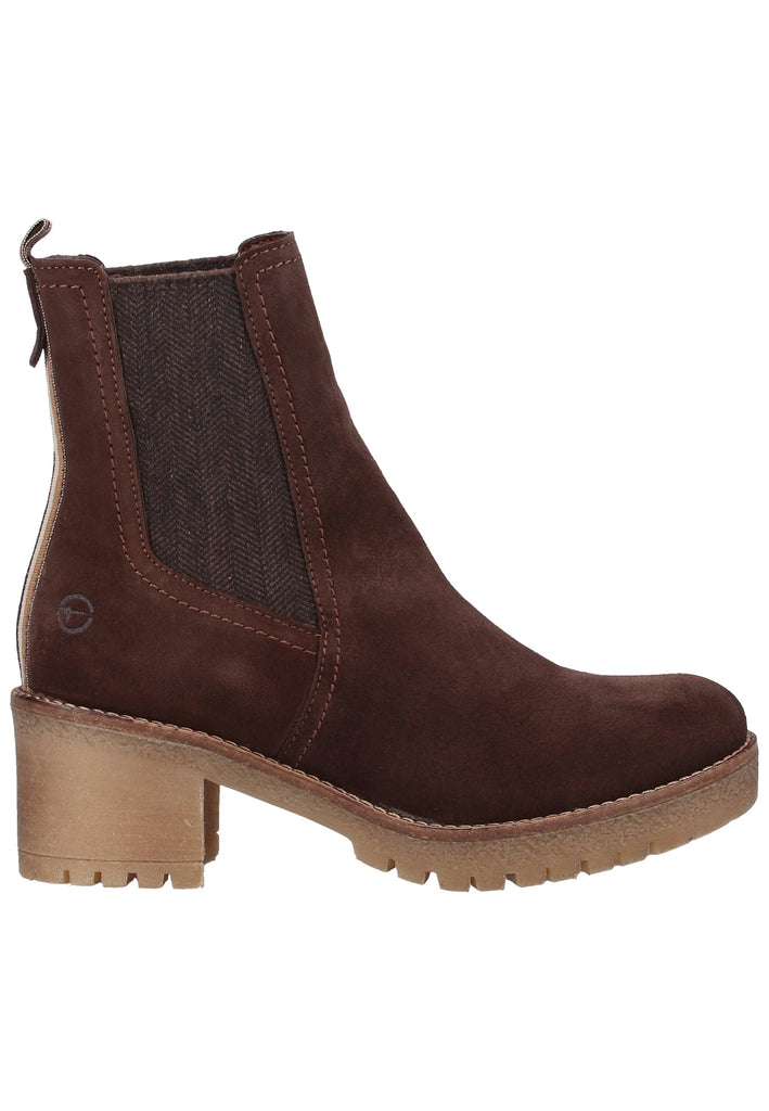 Tamaris Stiefelette Veloursleder Mocca - surf4shoes