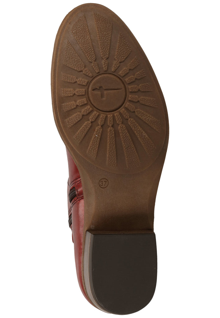 Tamaris Stiefelette Leder Rot Warmfutter - surf4shoes