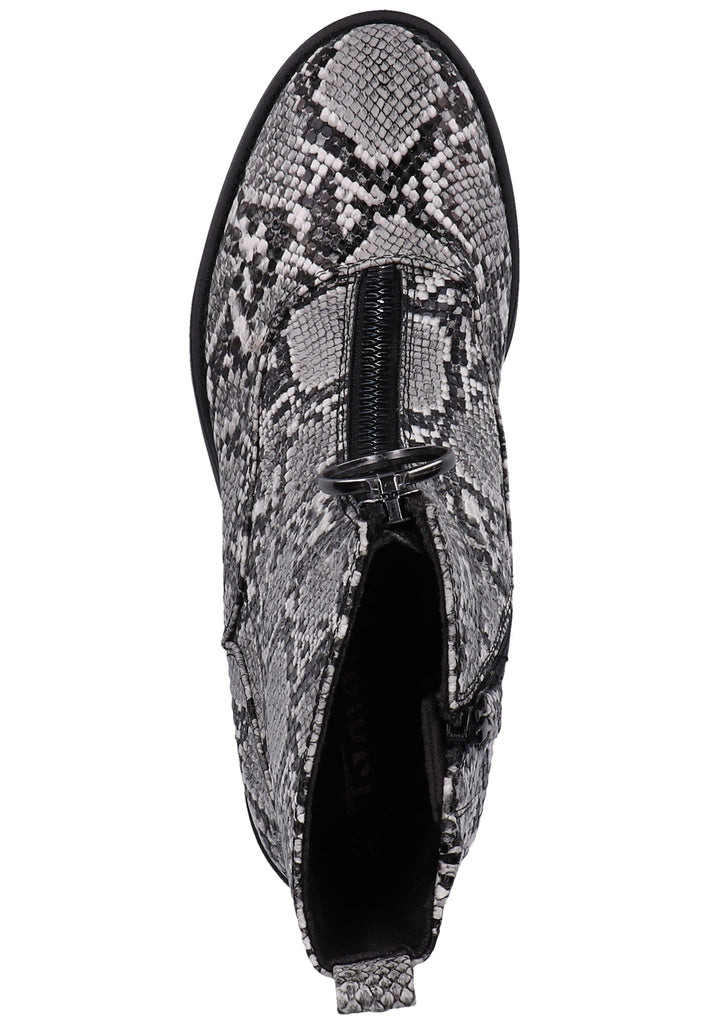 Tamaris Stiefelette Lederimitat Grau Warmfutter - surf4shoes