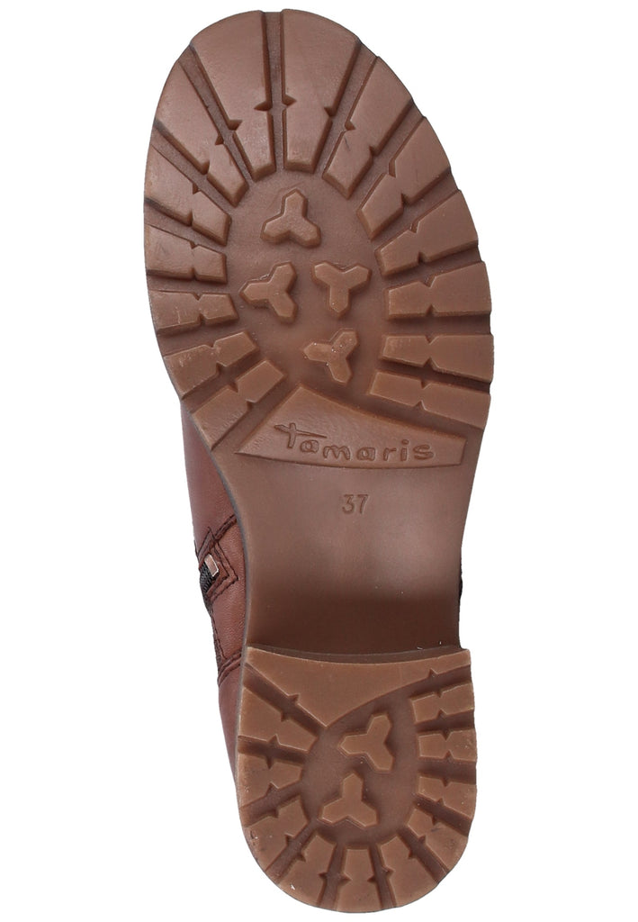 Tamaris Stiefelette Leder/Textil Dunkelbraun Warmfutter - surf4shoes