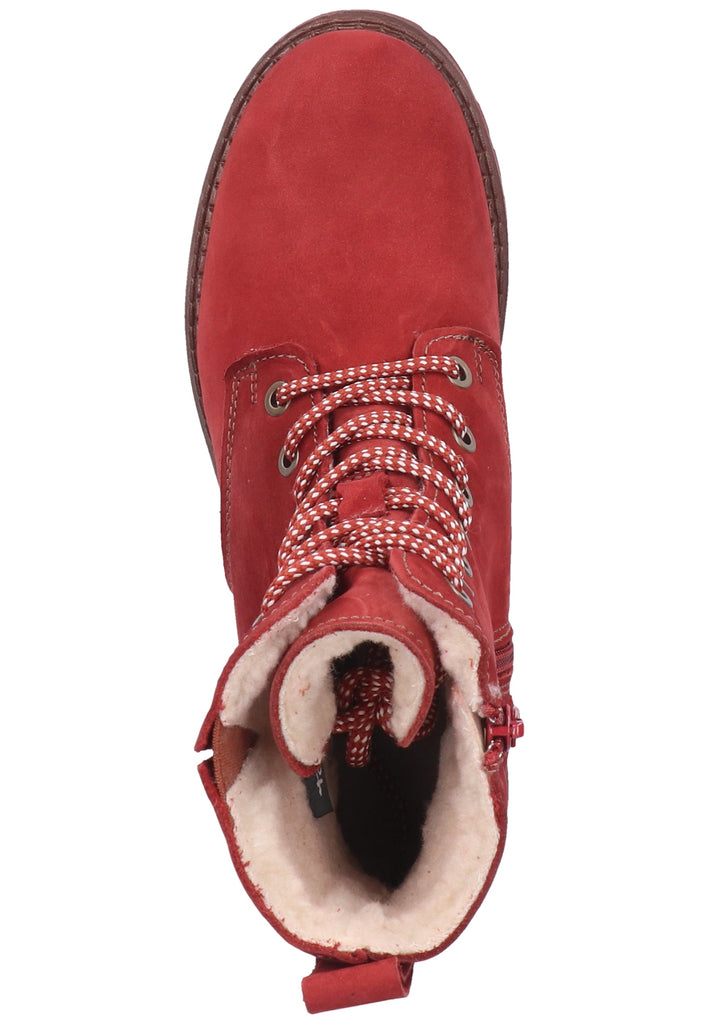 Tamaris Stiefelette Nubukleder Hellrosa Warmfutter - surf4shoes