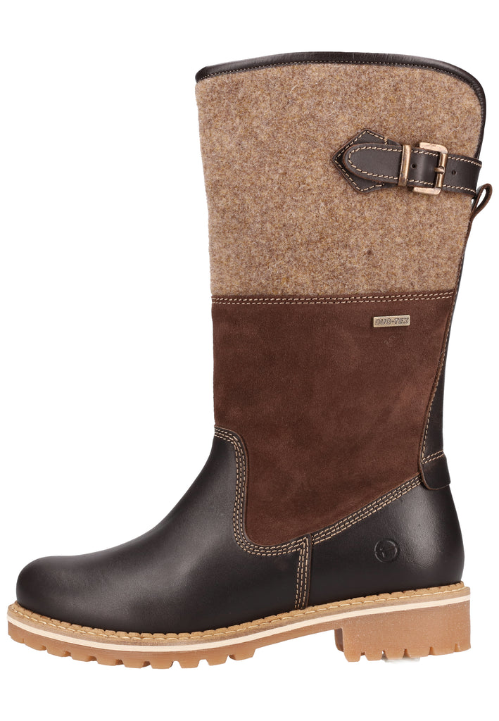 Tamaris Stiefel Leder/Textil Mocca Warmfutter - surf4shoes