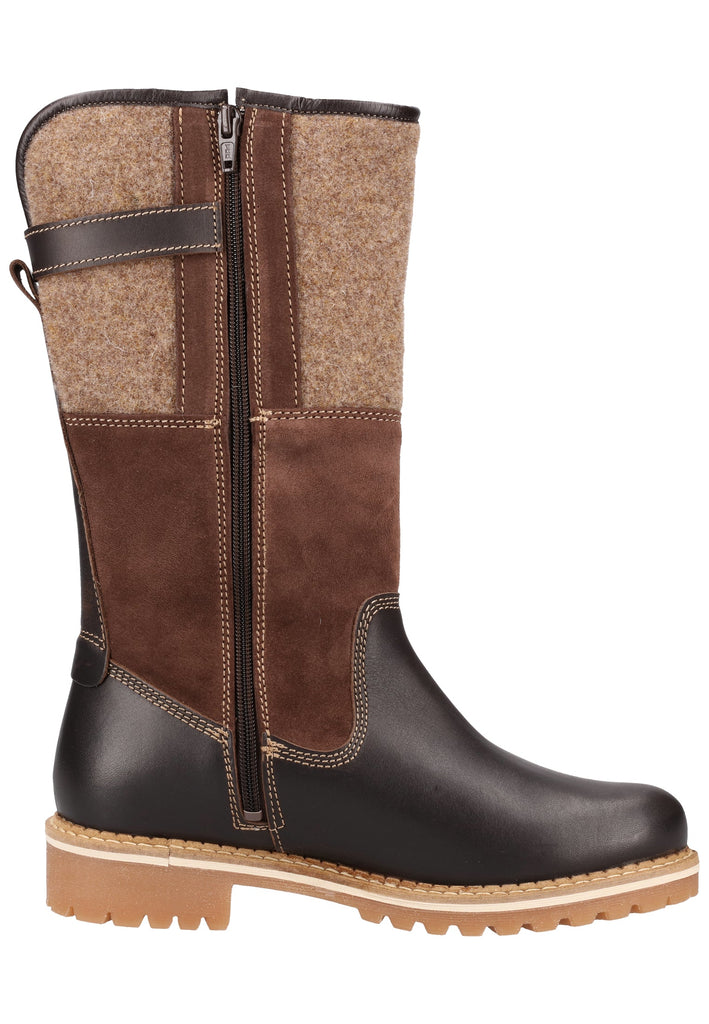 Tamaris Stiefel Leder/Textil Mocca Warmfutter - surf4shoes