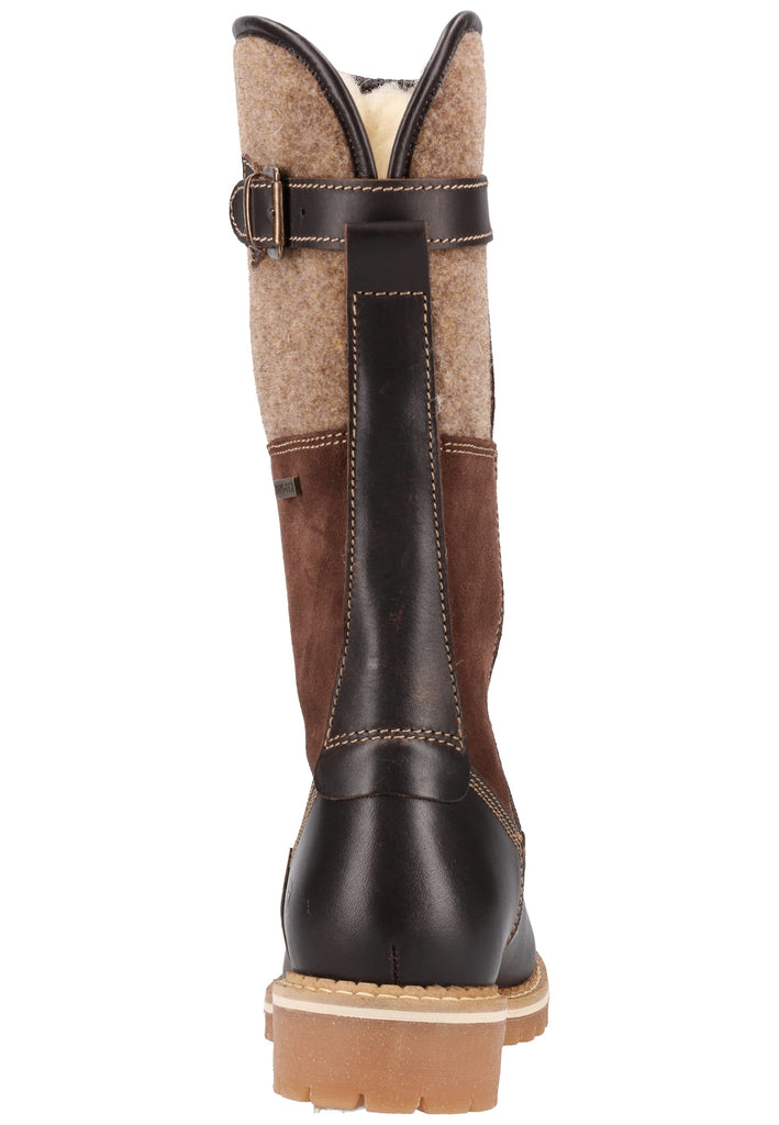 Tamaris Stiefel Leder/Textil Mocca Warmfutter - surf4shoes