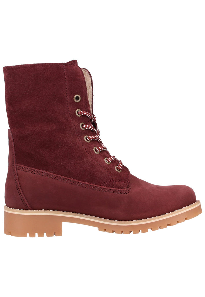 Tamaris Stiefelette Veloursleder Bordeaux Warmfutter - surf4shoes