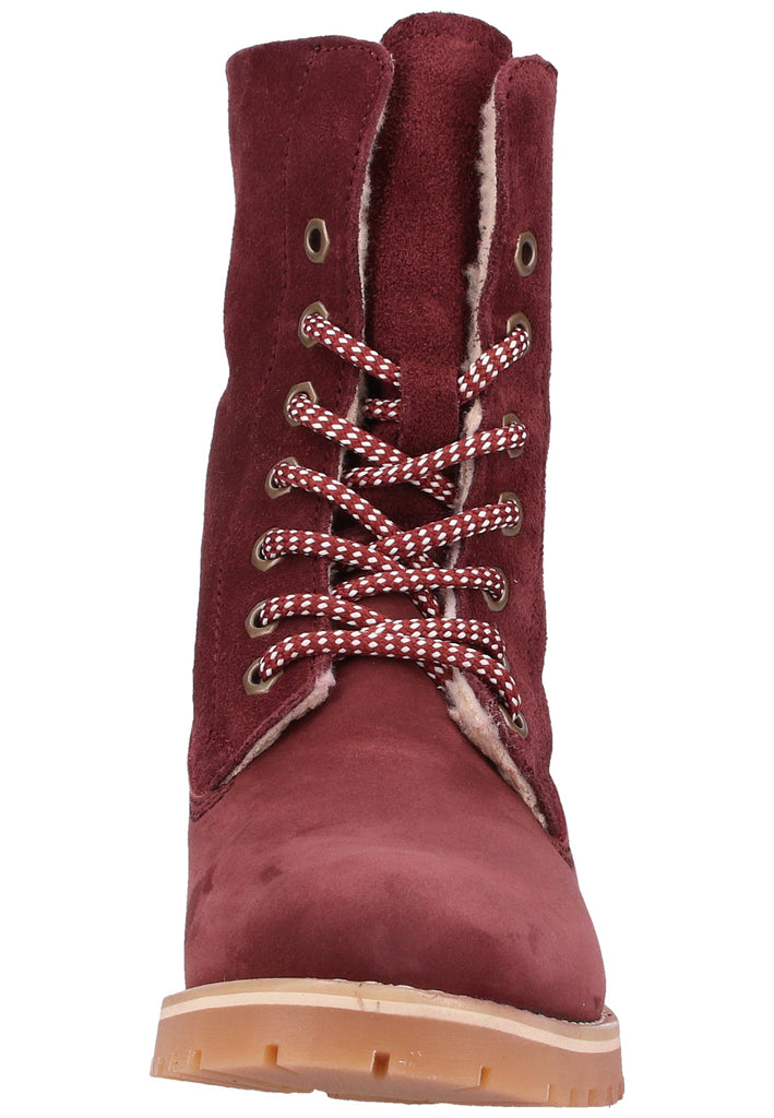 Tamaris Stiefelette Veloursleder Bordeaux Warmfutter - surf4shoes