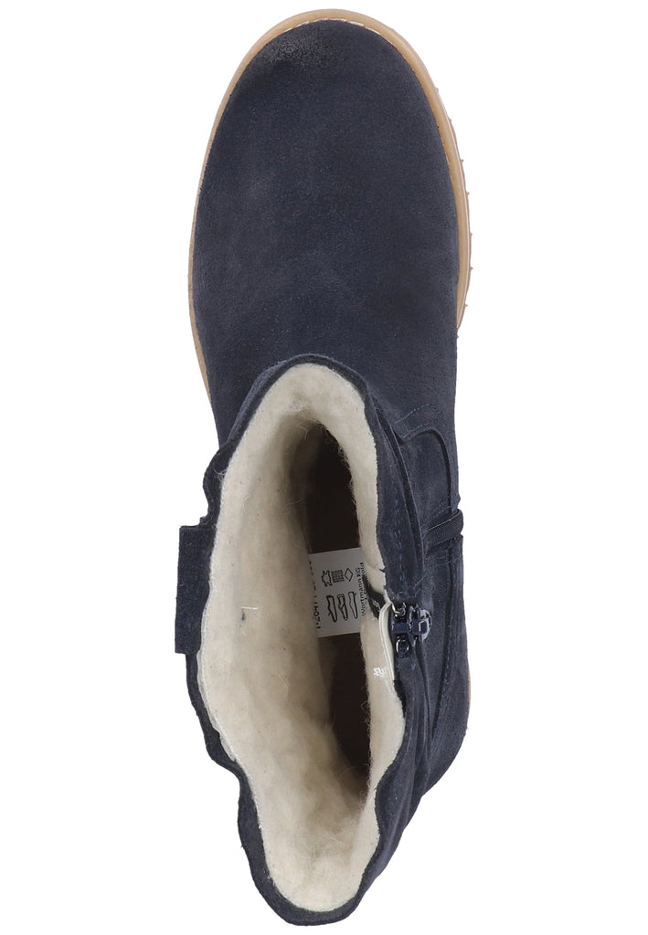Tamaris Stiefelette Veloursleder Navy Warmfutter - surf4shoes
