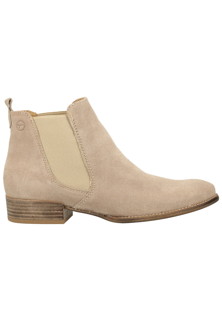 Tamaris Stiefelette Veloursleder Taupe - surf4shoes