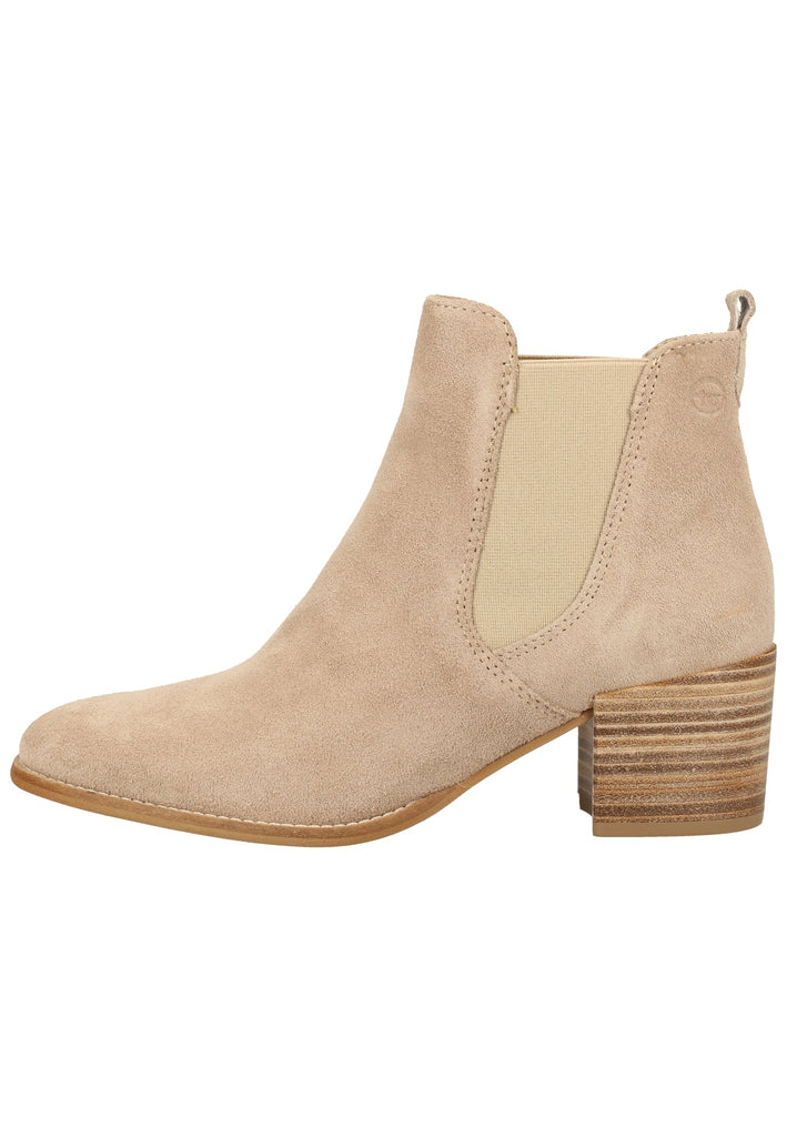 Tamaris Stiefelette Veloursleder Taupe - surf4shoes
