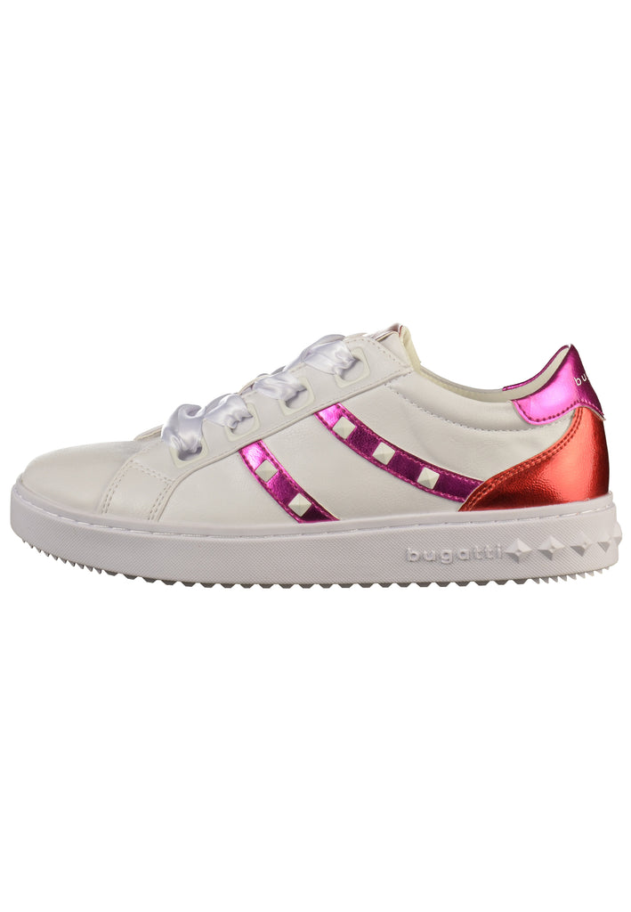 Bugatti Sneaker Lederimitat Weiß/Pink - surf4shoes