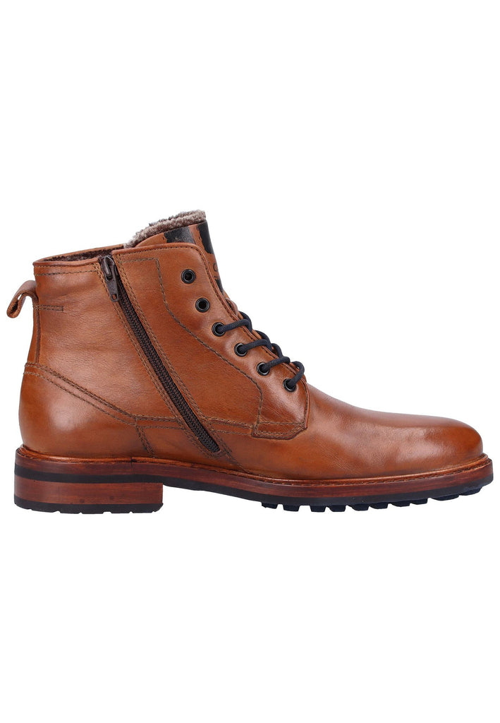Bugatti Stiefelette Nappaleder Cognac Warmfutter - surf4shoes