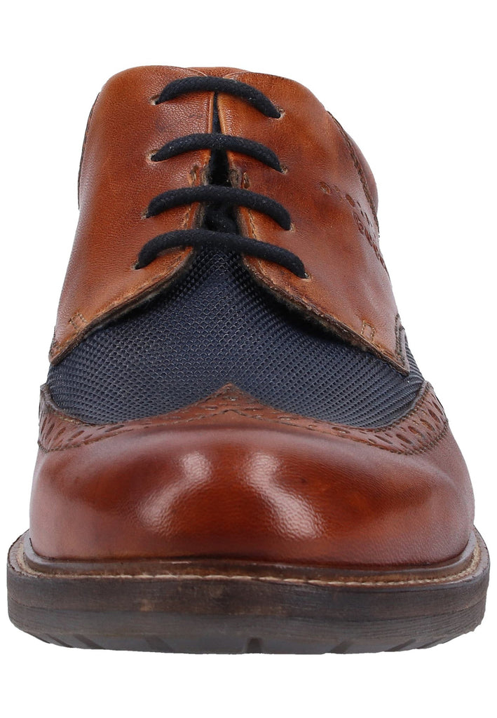 Bugatti Halbschuhe Glattleder Braun/Blau - surf4shoes