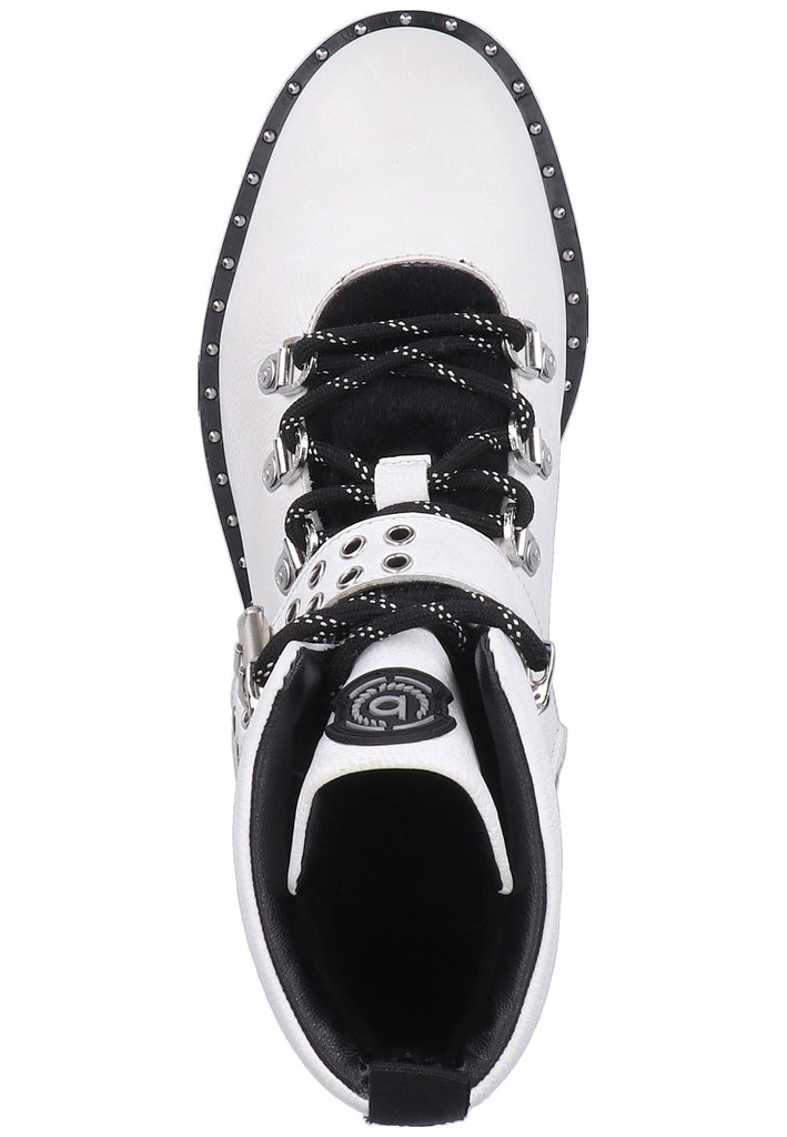 Bugatti Stiefelette Nappaleder Weiß/Schwarz - surf4shoes