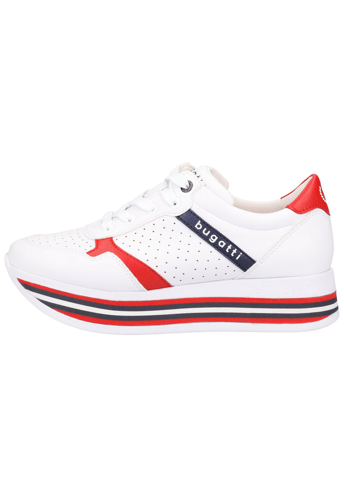 Bugatti Sneaker Lederimitat Weiß/Rot - surf4shoes