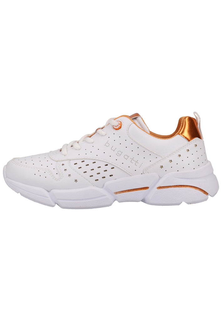 Bugatti Sneaker Lederimitat Weiß/Orange - surf4shoes