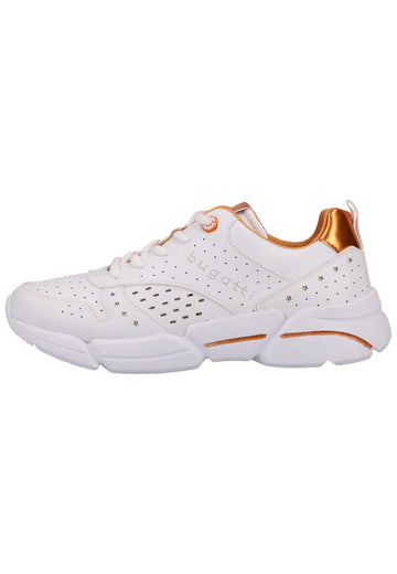 Bugatti Sneaker Lederimitat Weiß/Orange - surf4shoes