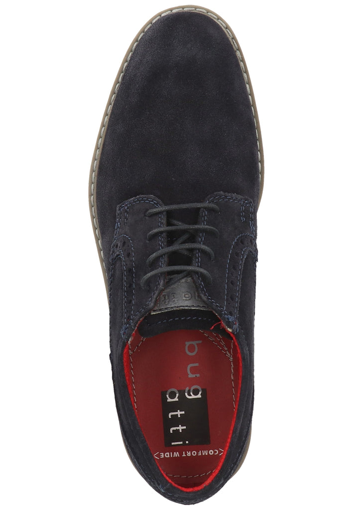 Bugatti Businessschuhe Veloursleder Dunkelblau - surf4shoes