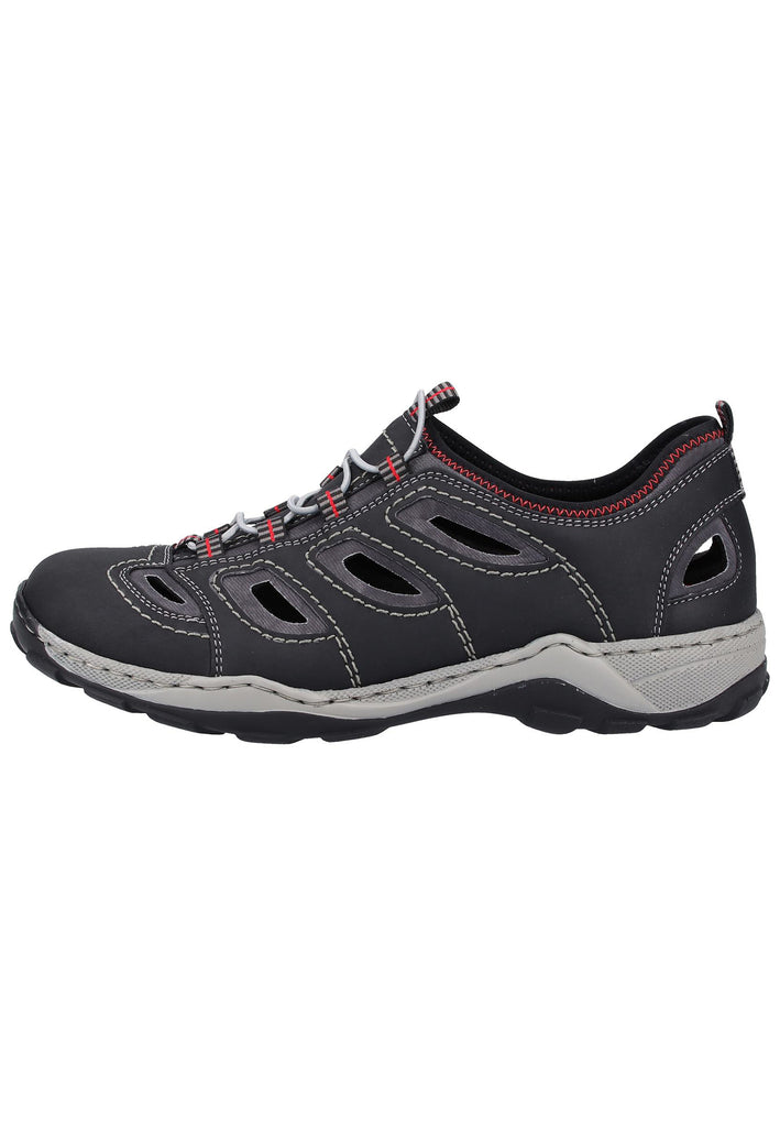 Rieker Halbschuhe Lederimitat Schwarz - surf4shoes