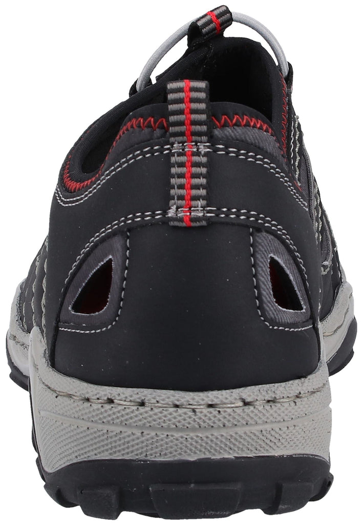 Rieker Halbschuhe Lederimitat Schwarz - surf4shoes