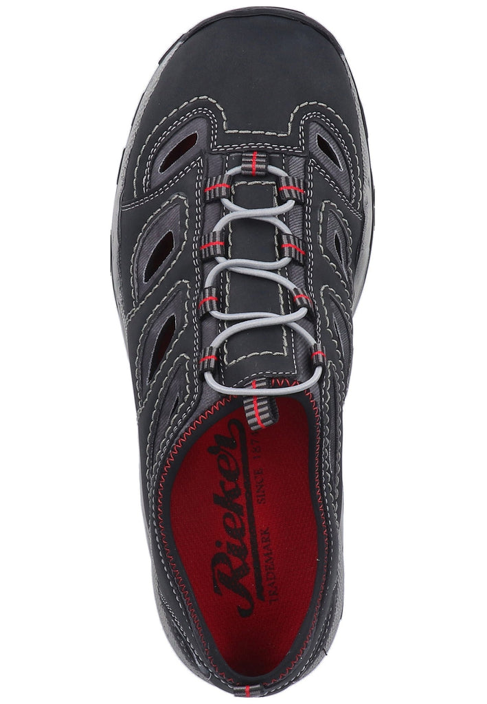 Rieker Halbschuhe Lederimitat Schwarz - surf4shoes