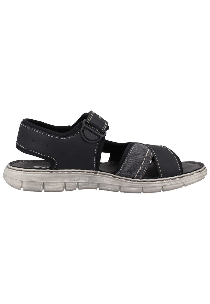 Rieker Sandalen Lederimitat Grau/Schwarz - surf4shoes