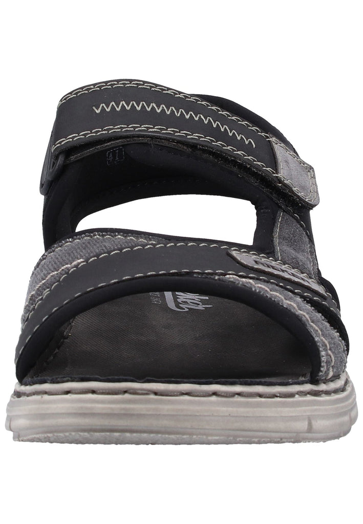 Rieker Sandalen Lederimitat Grau/Schwarz - surf4shoes