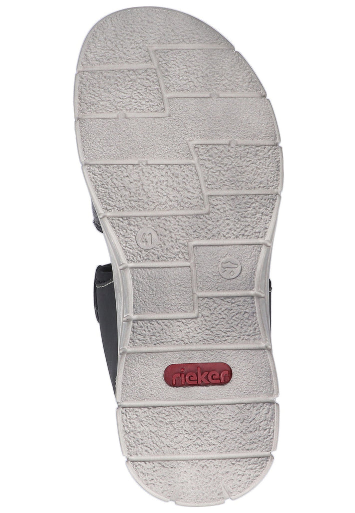 Rieker Sandalen Lederimitat Grau/Schwarz - surf4shoes