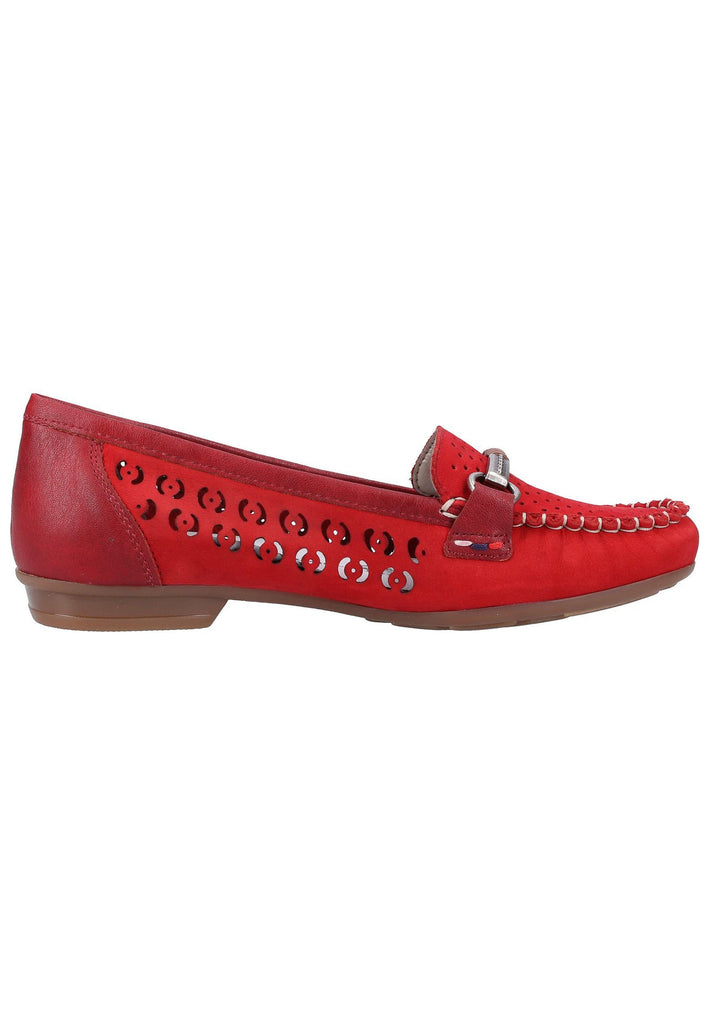 Rieker Slipper Glattleder Rot - surf4shoes