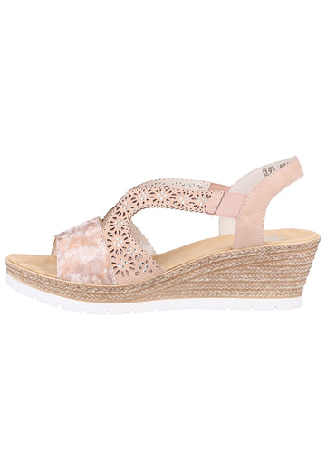 Rieker Sandalen Lederimitat Rosa - surf4shoes