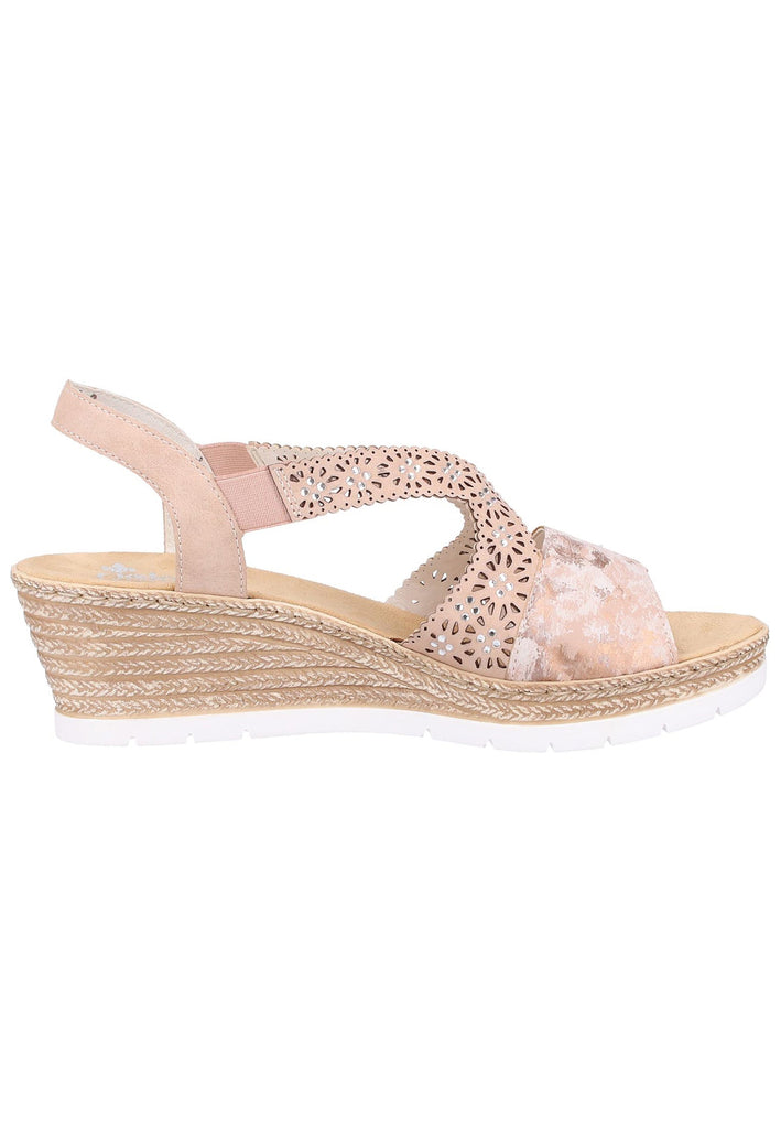 Rieker Sandalen Lederimitat Rosa - surf4shoes