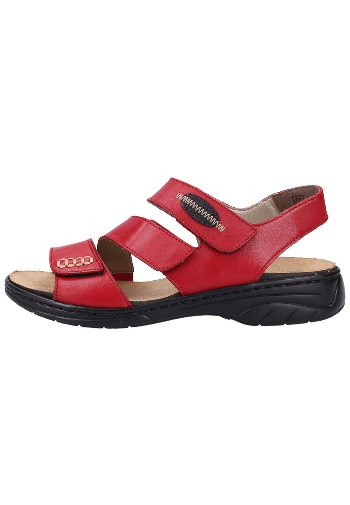 Rieker Sandalen Glattleder Rot/Schwarz - surf4shoes