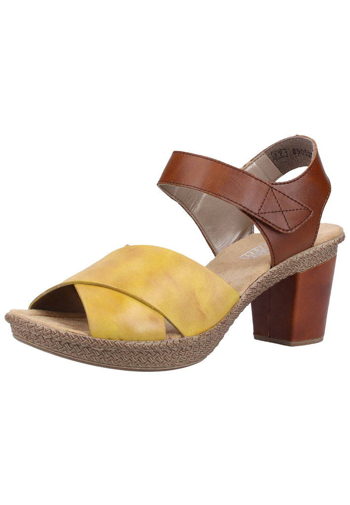 Rieker Sandalen Glattleder Gelb/Braun - surf4shoes