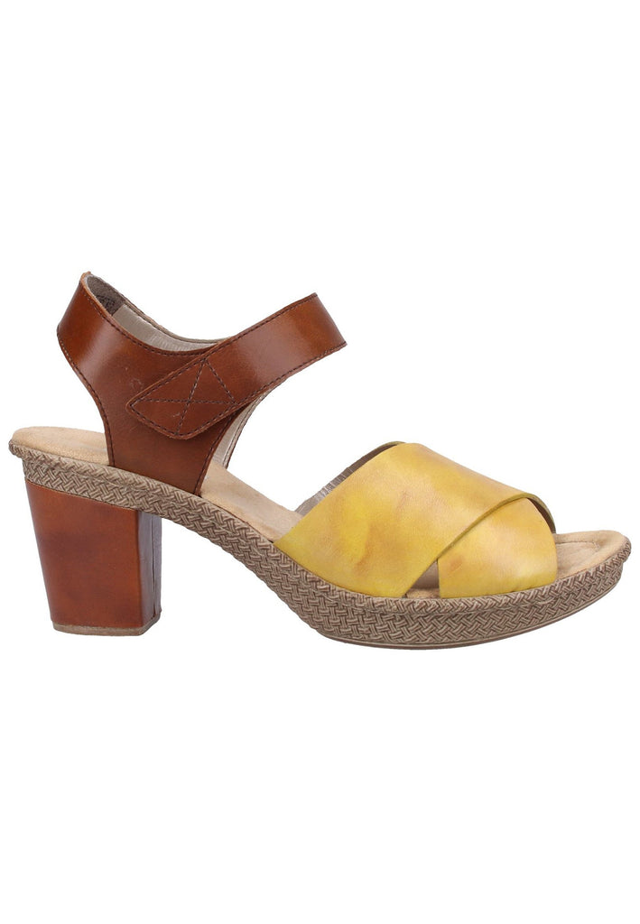 Rieker Sandalen Glattleder Gelb/Braun - surf4shoes