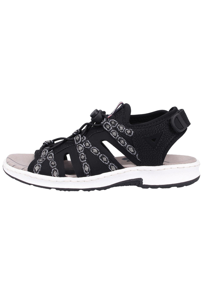 Rieker Wanderschuhe Lederimitat Schwarz - surf4shoes