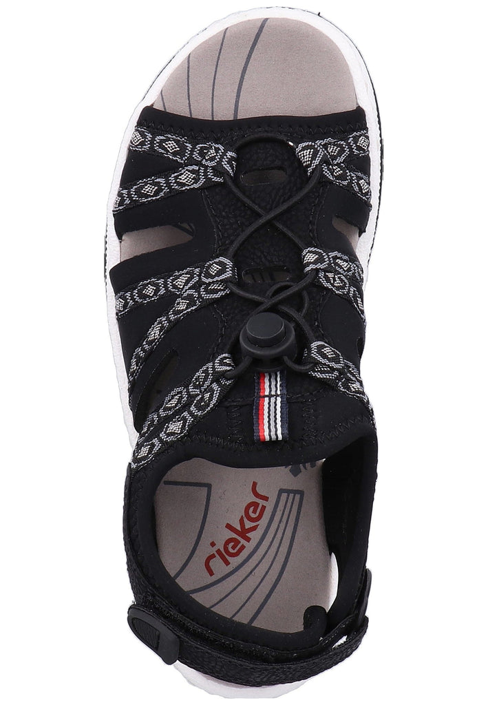 Rieker Wanderschuhe Lederimitat Schwarz - surf4shoes