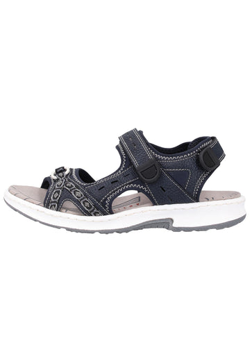 Rieker Wanderschuhe Lederimitat Blau/Schwarz - surf4shoes