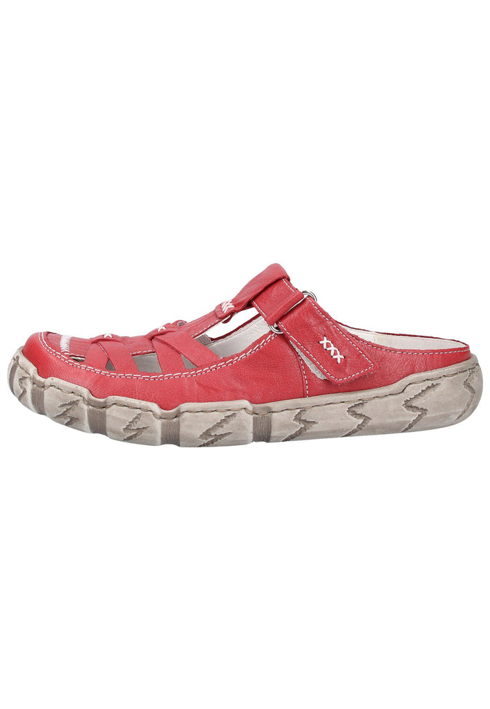 Rieker Pantoletten Glattleder Rot - surf4shoes