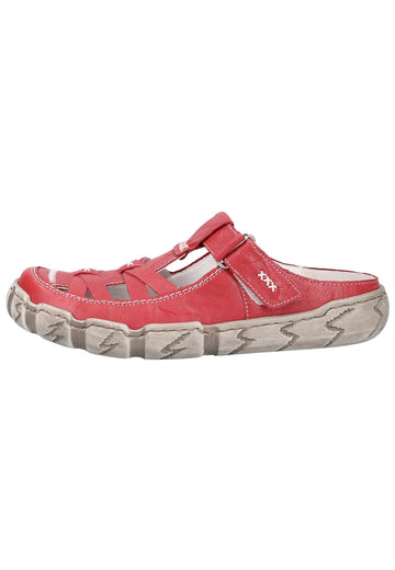 Rieker Pantoletten Glattleder Rot - surf4shoes