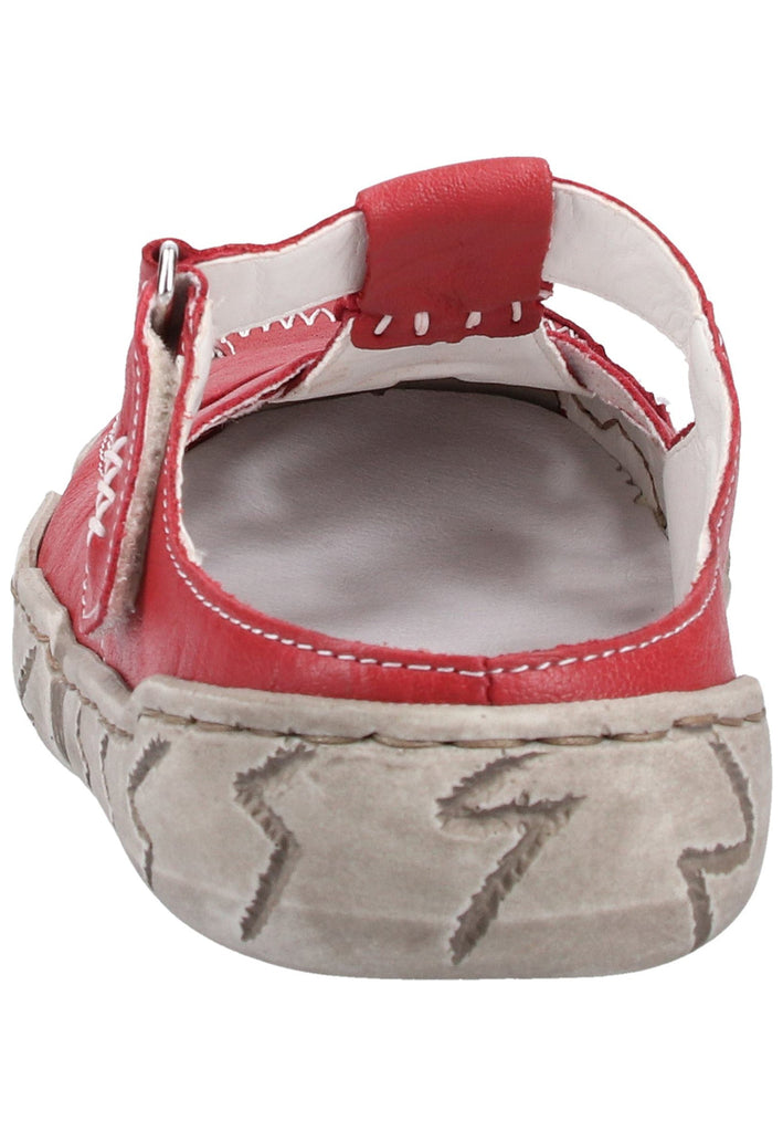 Rieker Pantoletten Glattleder Rot - surf4shoes