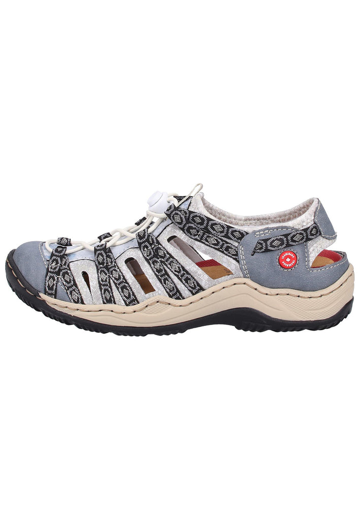 Rieker Wanderschuhe Lederimitat Schwarz/Grau - surf4shoes