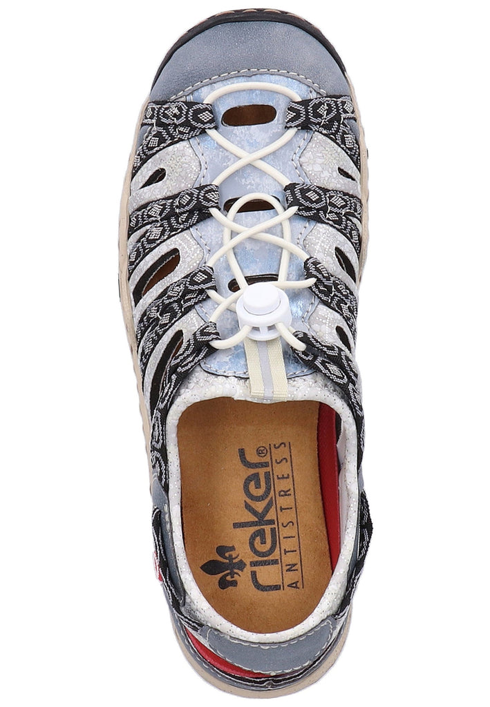 Rieker Wanderschuhe Lederimitat Schwarz/Grau - surf4shoes