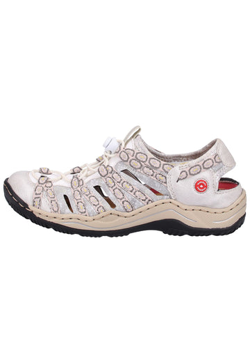 Rieker Wanderschuhe Lederimitat Weiß - surf4shoes