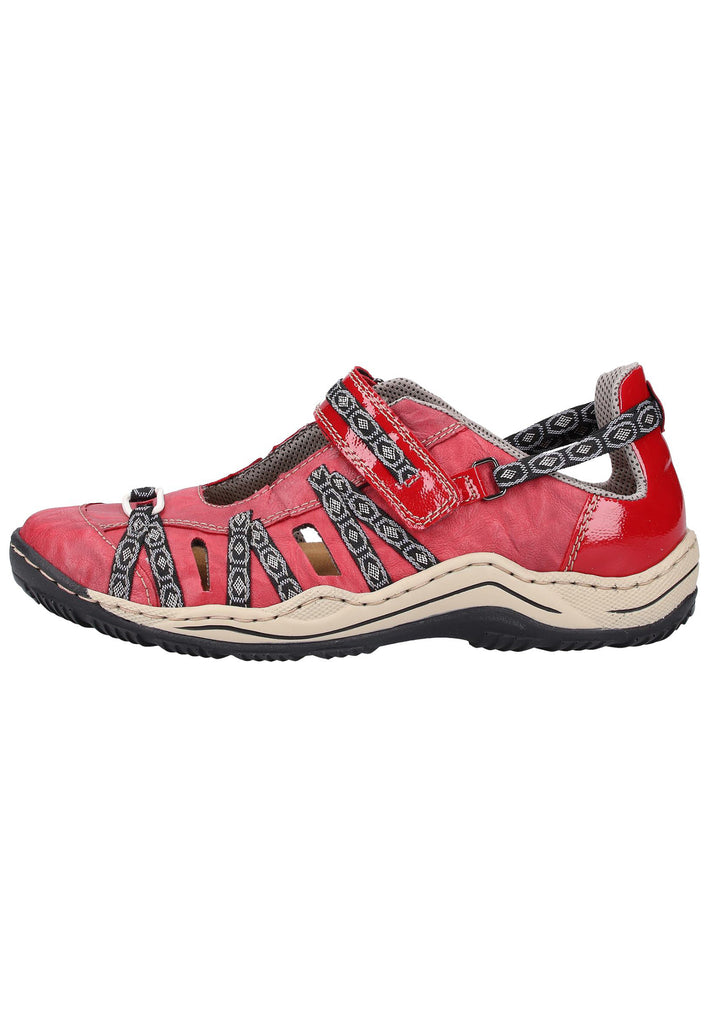 Rieker Wanderschuhe Lederimitat Rot - surf4shoes