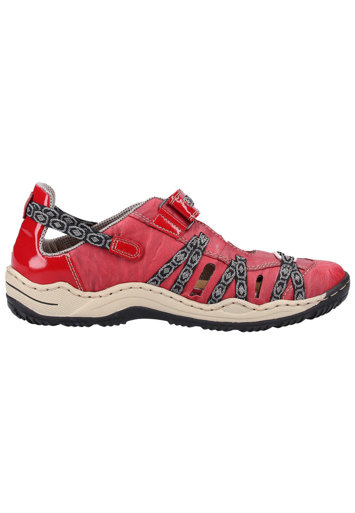 Rieker Wanderschuhe Lederimitat Rot - surf4shoes
