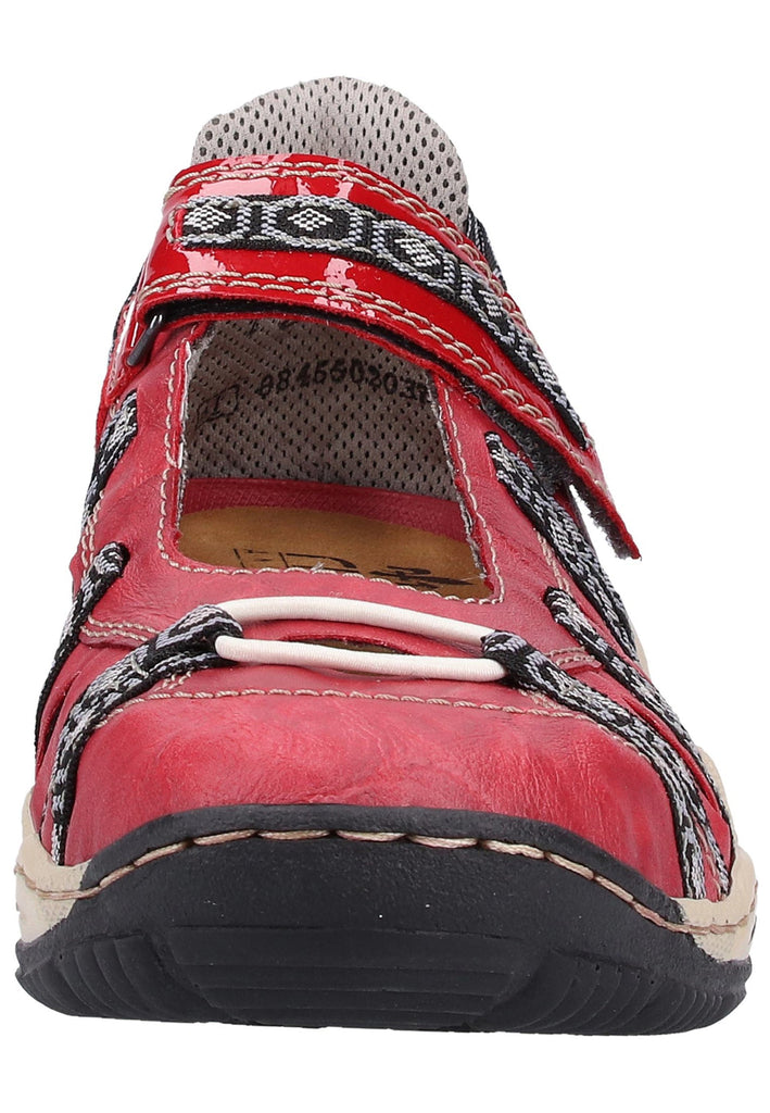 Rieker Wanderschuhe Lederimitat Rot - surf4shoes