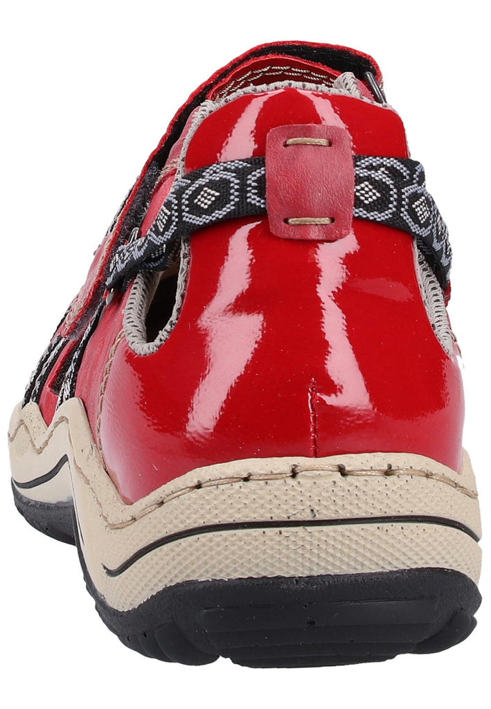 Rieker Wanderschuhe Lederimitat Rot - surf4shoes