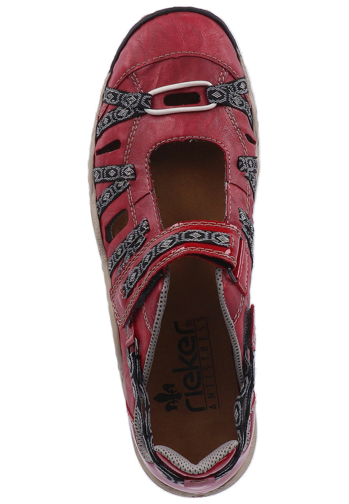 Rieker Wanderschuhe Lederimitat Rot - surf4shoes