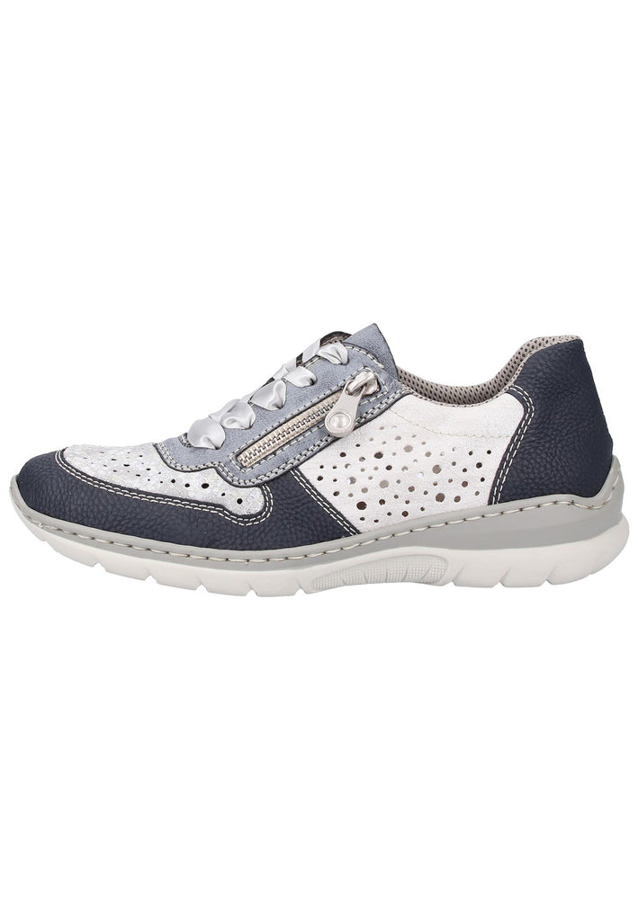 Rieker Sneaker Lederimitat Blau/Silber - surf4shoes